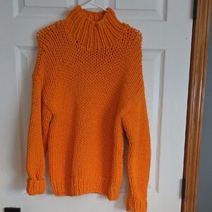 Tory Sport Vibrant Orange Cowl Neck Sweater